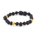 Baltic Amber Baby Teething Bracelet Baroque Black Rough Finish - Wholesale Lot of 10pcs - 14cm / 5.5in - LE577