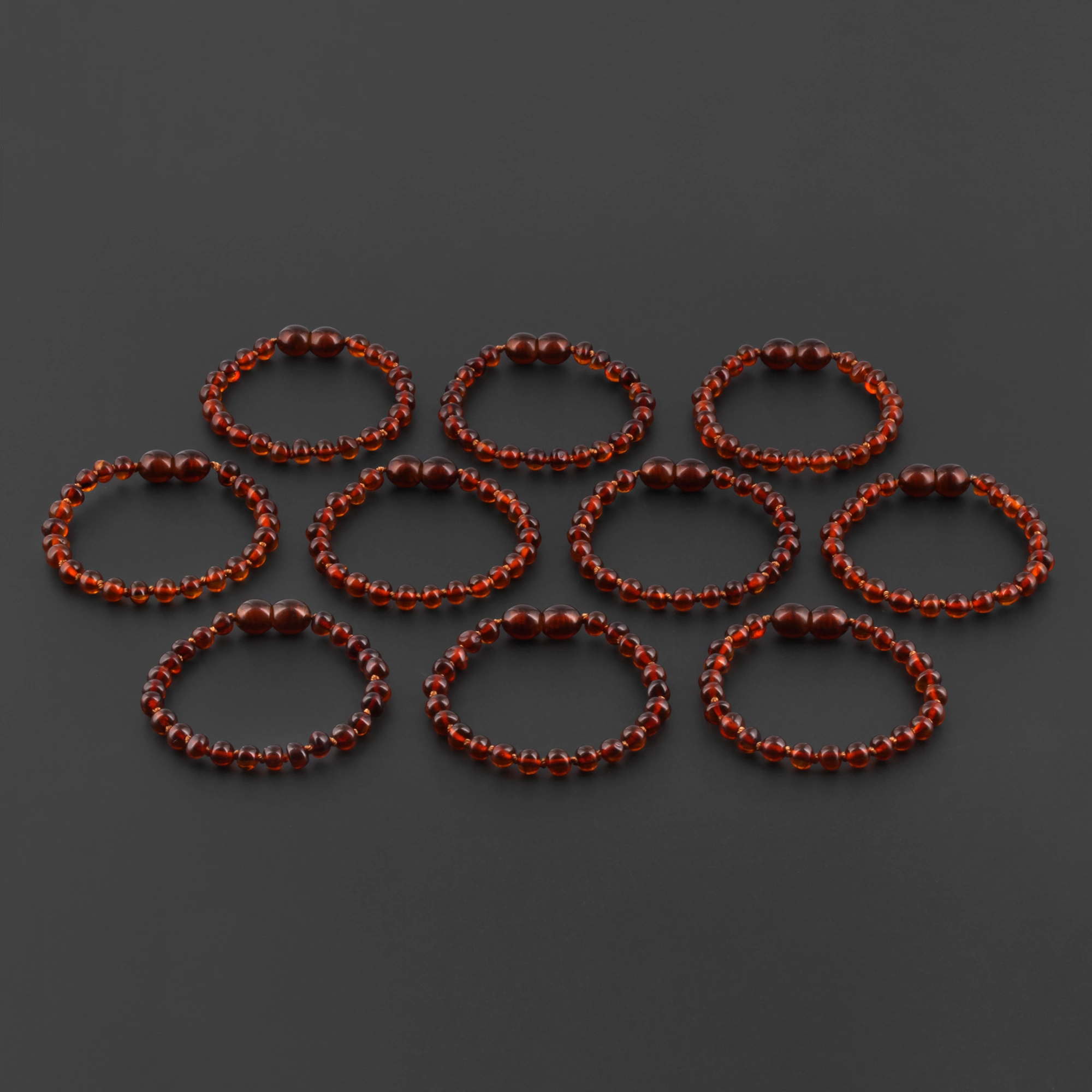 BALTIC AMBER BABY TEETHING BRACELETS LOT OF 10pcs -  BAROQUE. XB54C