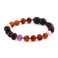 BALTIC AMBER BABY BRACELETS WITH AMETHYST & ROSE QUARTZ LOT OF 10pcs. LE561