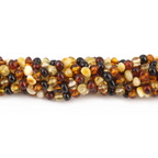 Baltic Amber Baby Teething Bracelet Baroque Multicolor Glossy Finish - Wholesale Lot of 10pcs - 14cm / 5.5in - XB43M