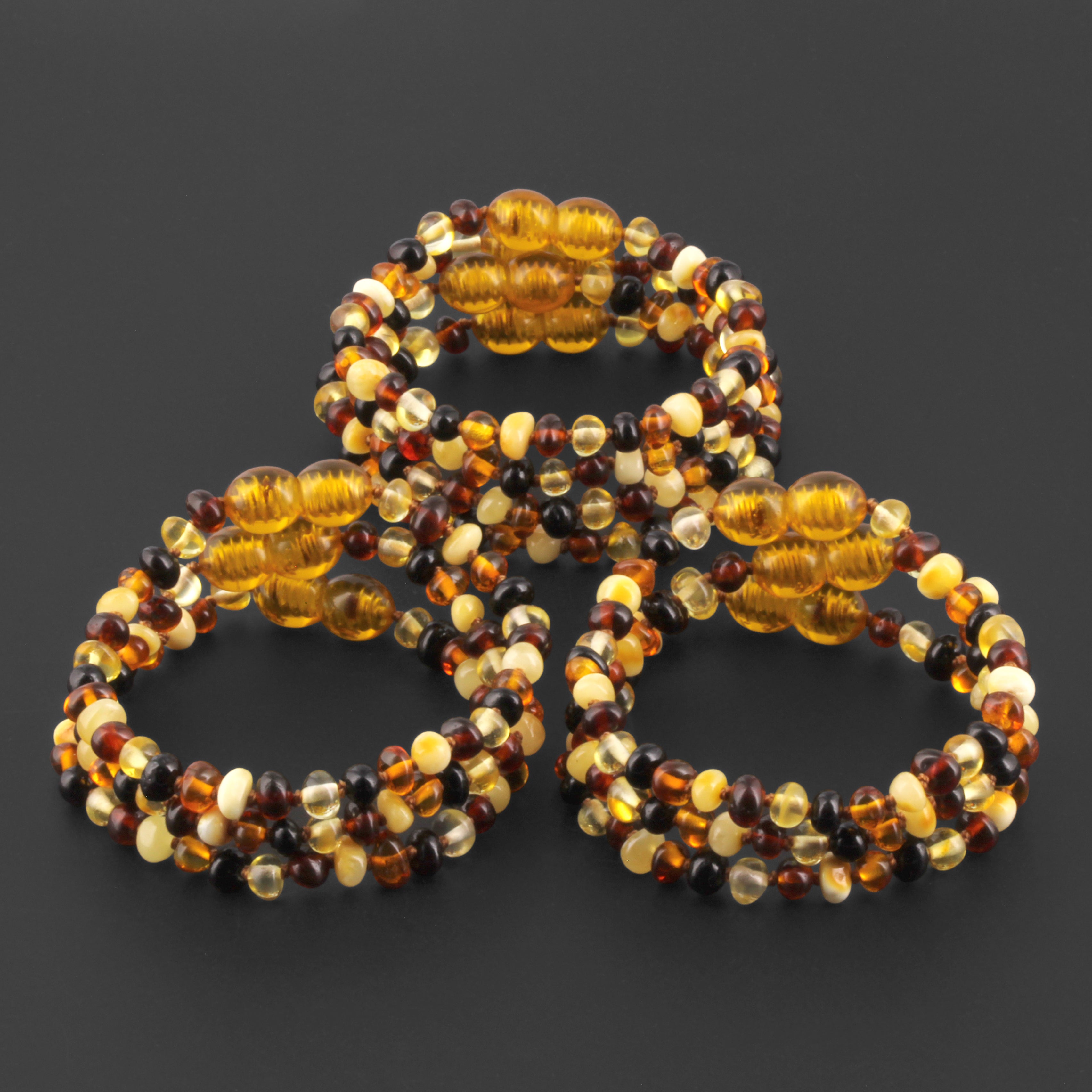 BALTIC AMBER BABY TEETHING BRACELETS LOT OF 10pcs -  BAROQUE. XB43M