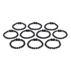 Baltic Amber Baby Teething Bracelet Baroque Black Glossy Finish - Wholesale Lot of 10pcs - 14cm / 5.5in - XB54B