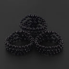Baltic Amber Baby Teething Bracelet Baroque Black Glossy Finish - Wholesale Lot of 10pcs - 14cm / 5.5in - XB54B