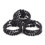 Baltic Amber Baby Teething Bracelet Baroque Black Glossy Finish - Wholesale Lot of 10pcs - 14cm / 5.5in - XB54B
