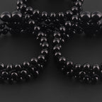 Baltic Amber Baby Teething Bracelet Baroque Black Glossy Finish - Wholesale Lot of 10pcs - 14cm / 5.5in - XB54B