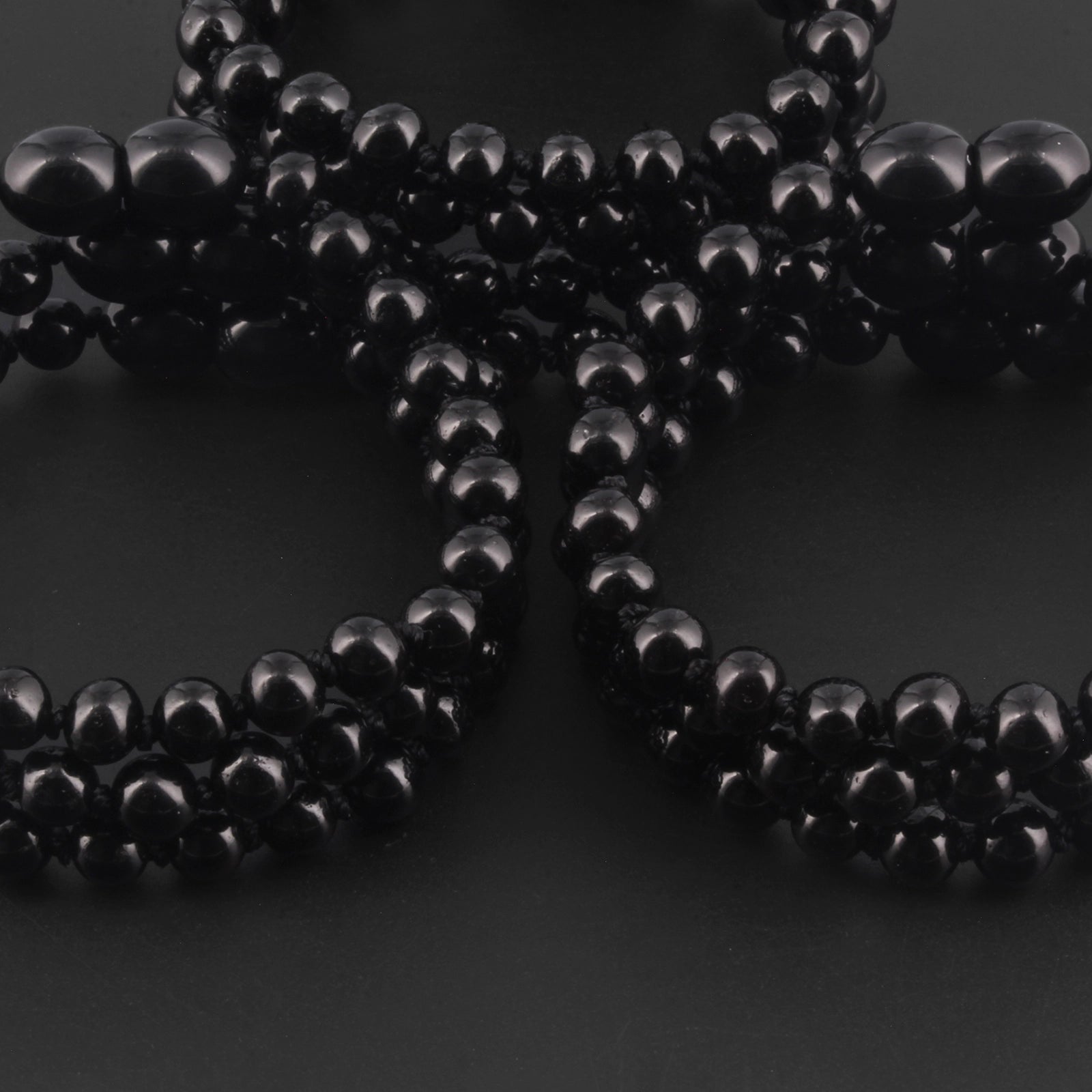 Baltic Amber Baby Teething Bracelet Baroque Black Glossy Finish - Wholesale Lot of 10pcs - 14cm / 5.5in - XB54B