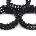 Baltic Amber Baby Teething Bracelet Baroque Black Glossy Finish - Wholesale Lot of 10pcs - 14cm / 5.5in - XB54B