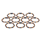 Baltic Amber Baby Teething Bracelet Baroque Black Matte Finish - Wholesale Lot of 10pcs - 14cm / 5.5in - LE552