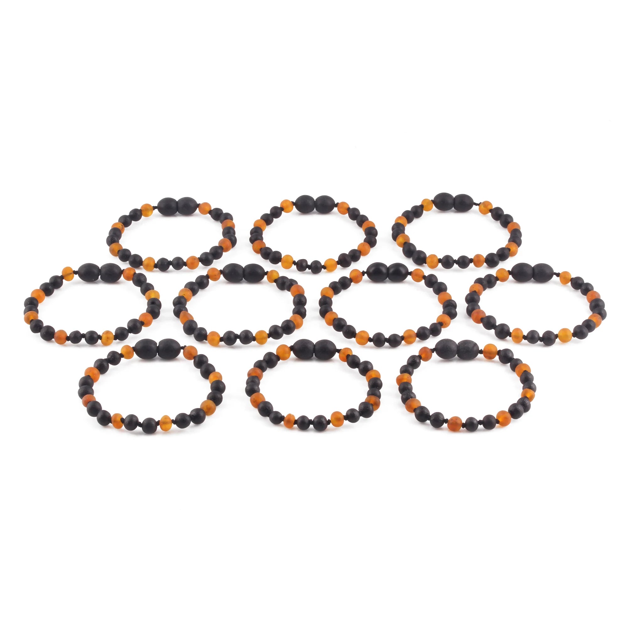 BALTIC AMBER BABY TEETHING BRACELETS LOT OF 10pcs - BAROQUE. LE552