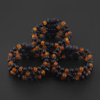 Baltic Amber Baby Teething Bracelet Baroque Black Matte Finish - Wholesale Lot of 10pcs - 14cm / 5.5in - LE552