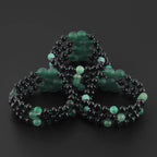 BALTIC AMBER BABY TEETHING BRACELETS WITH GREEN FROST AGATE LOT OF 10pcs. LE550