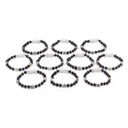 Baltic Amber & Kiwi Jasper Baby Teething Bracelet Baroque Black Glossy Finish - Wholesale Lot of 10pcs - 14cm / 5.5in - LE551