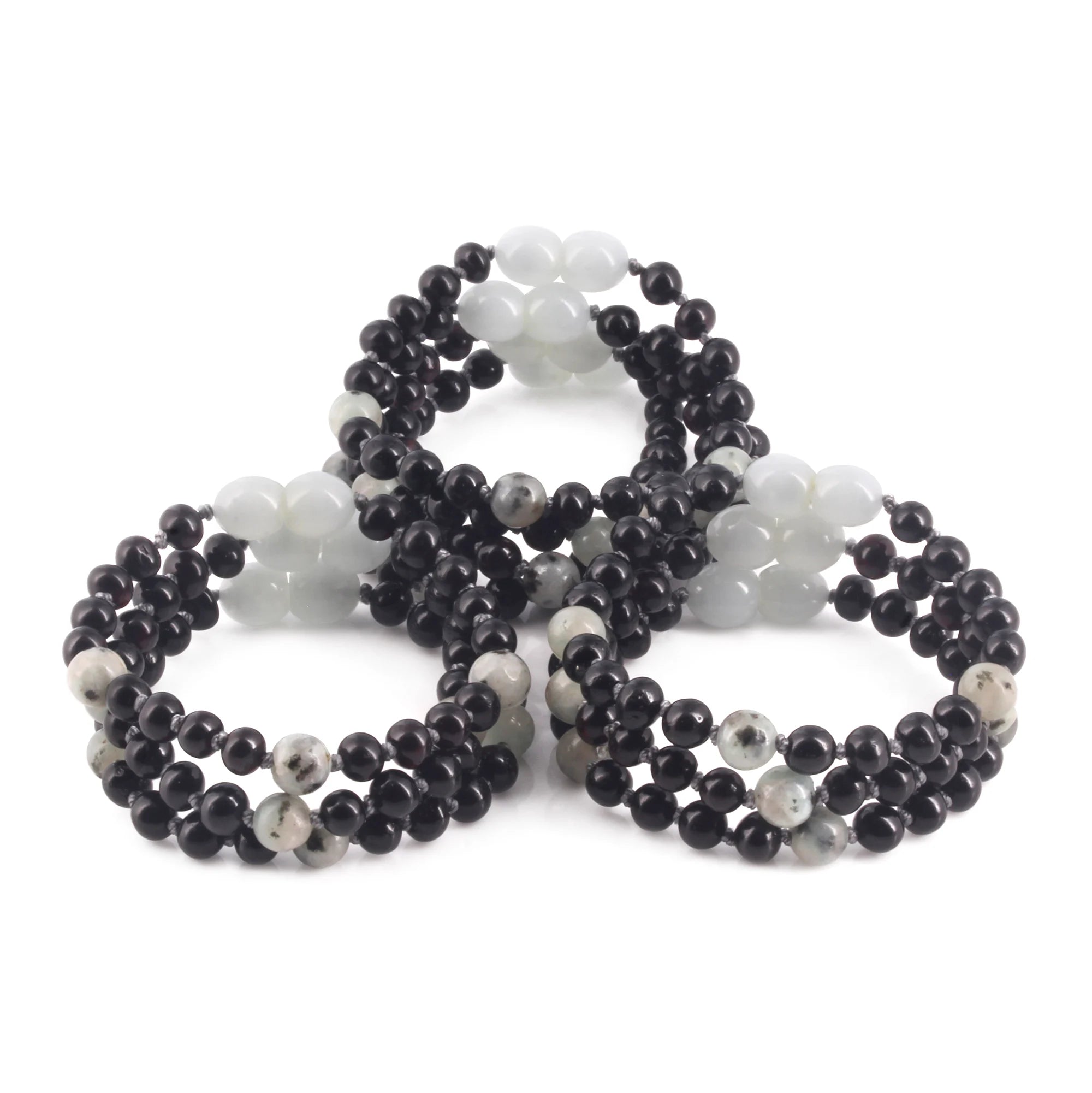 BALTIC AMBER BABY TEETHING BRACELETS WITH KIWI JASPER LOT OF 10pcs. LE551