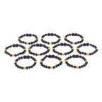 Baltic Amber Baby Teething Bracelet Baroque Black Rough Finish - Wholesale Lot of 10pcs - 14cm / 5.5in - LE577
