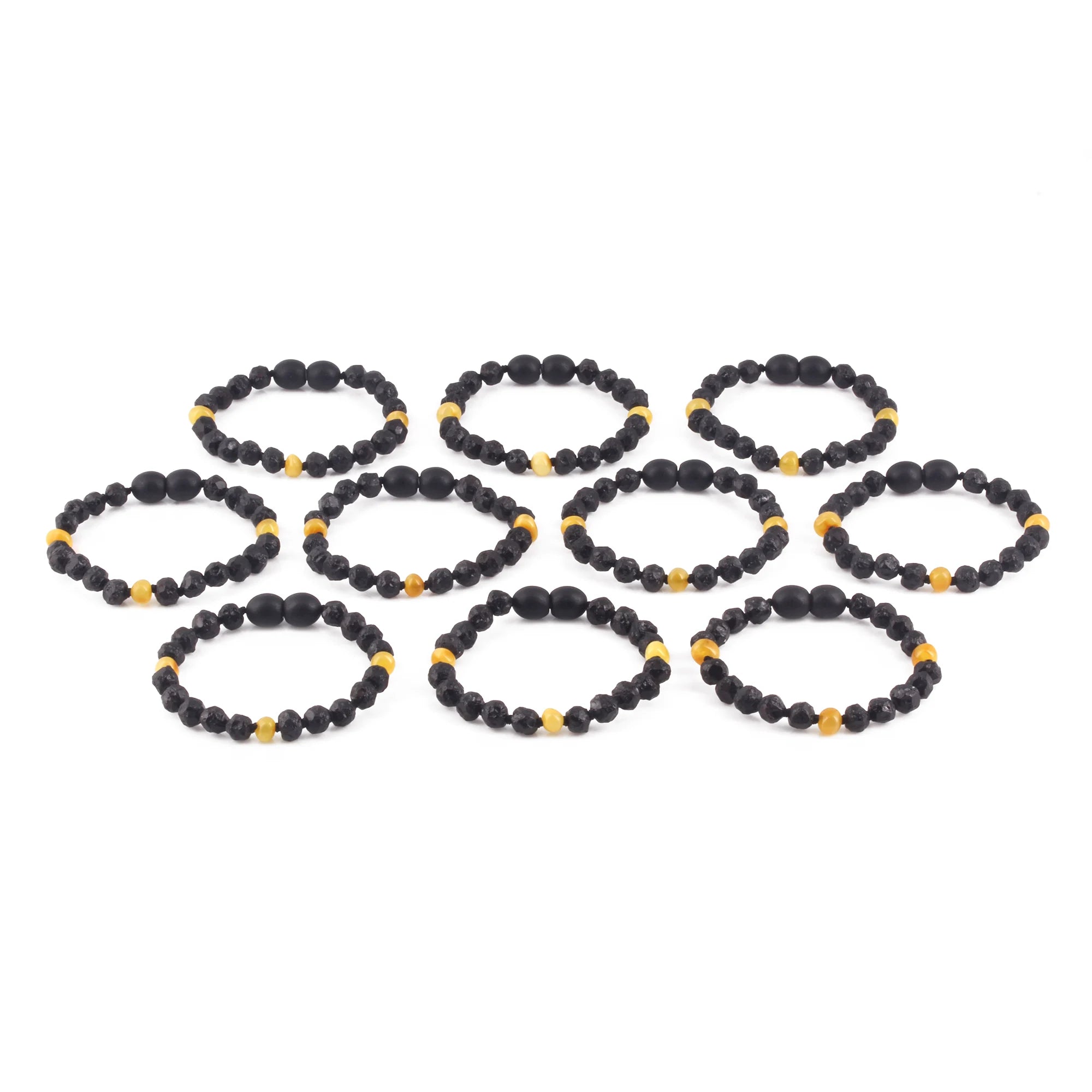 BALTIC AMBER BABY TEETHING BRACELETS LOT OF 10pcs - BAROQUE. LE577