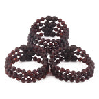 Baltic Amber Baby Teething Bracelet Baroque Dark Cognac Matte Finish - Wholesale Lot of 10pcs - 14cm / 5.5in - XB54DCM
