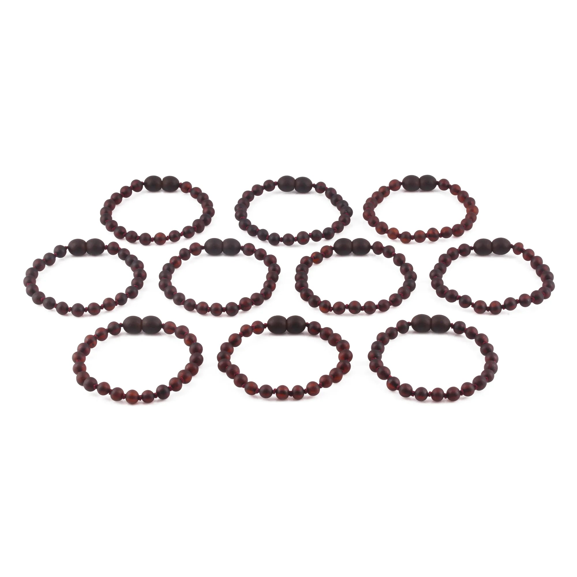 BALTIC AMBER BABY TEETHING BRACELETS LOT OF 10pcs - BAROQUE. XB54DCM