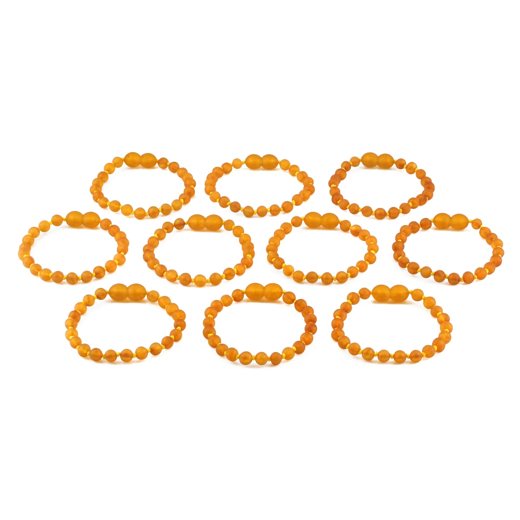 BALTIC AMBER BABY TEETHING BRACELETS LOT OF 10pcs - BAROQUE. XB54LCM