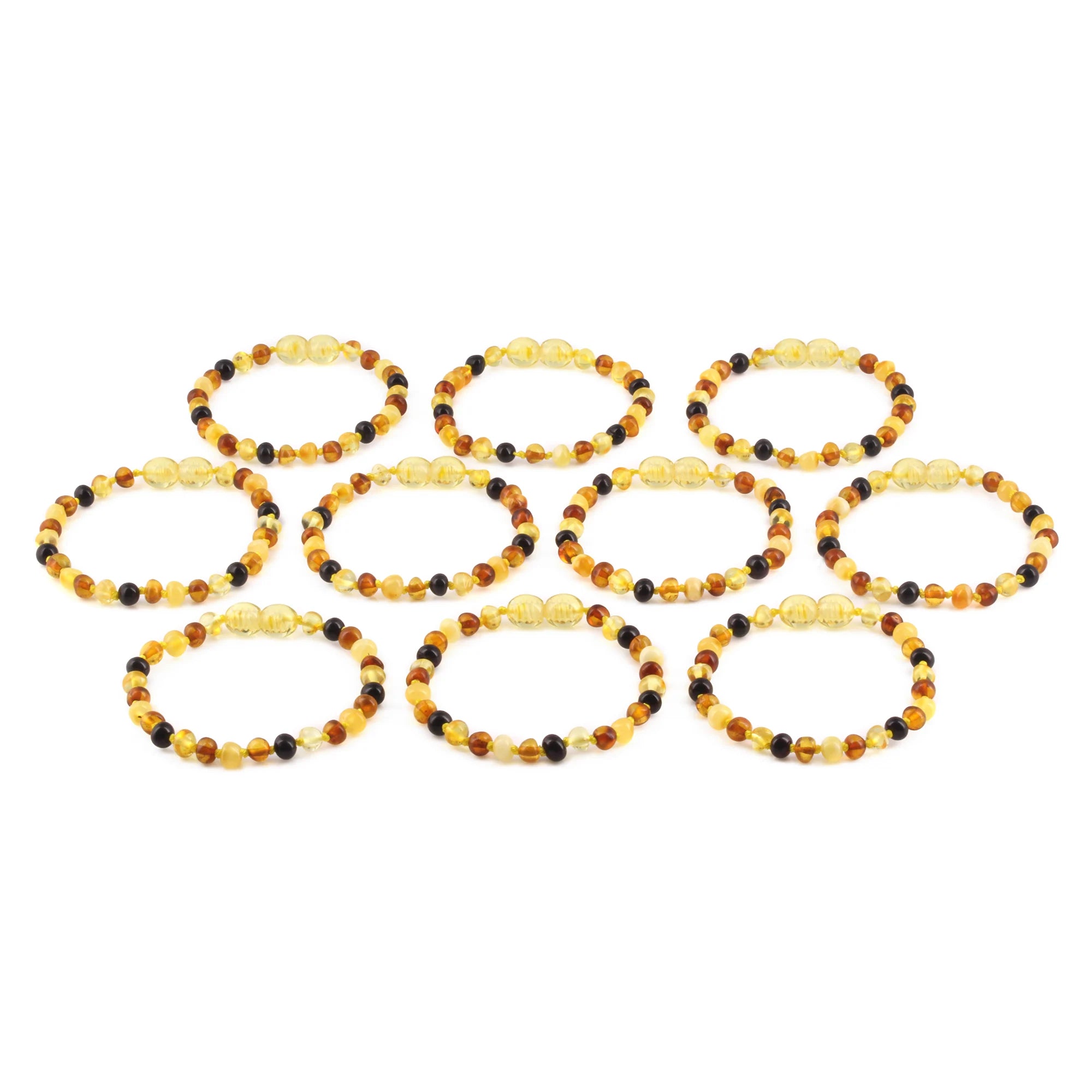 BALTIC AMBER JUNIOR BRACELETS LOT OF 10pcs - BAROQUE. XB54M1