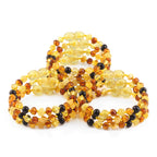 BALTIC AMBER BABY TEETHING BRACELETS LOT OF 10pcs - BAROQUE. XB54M1