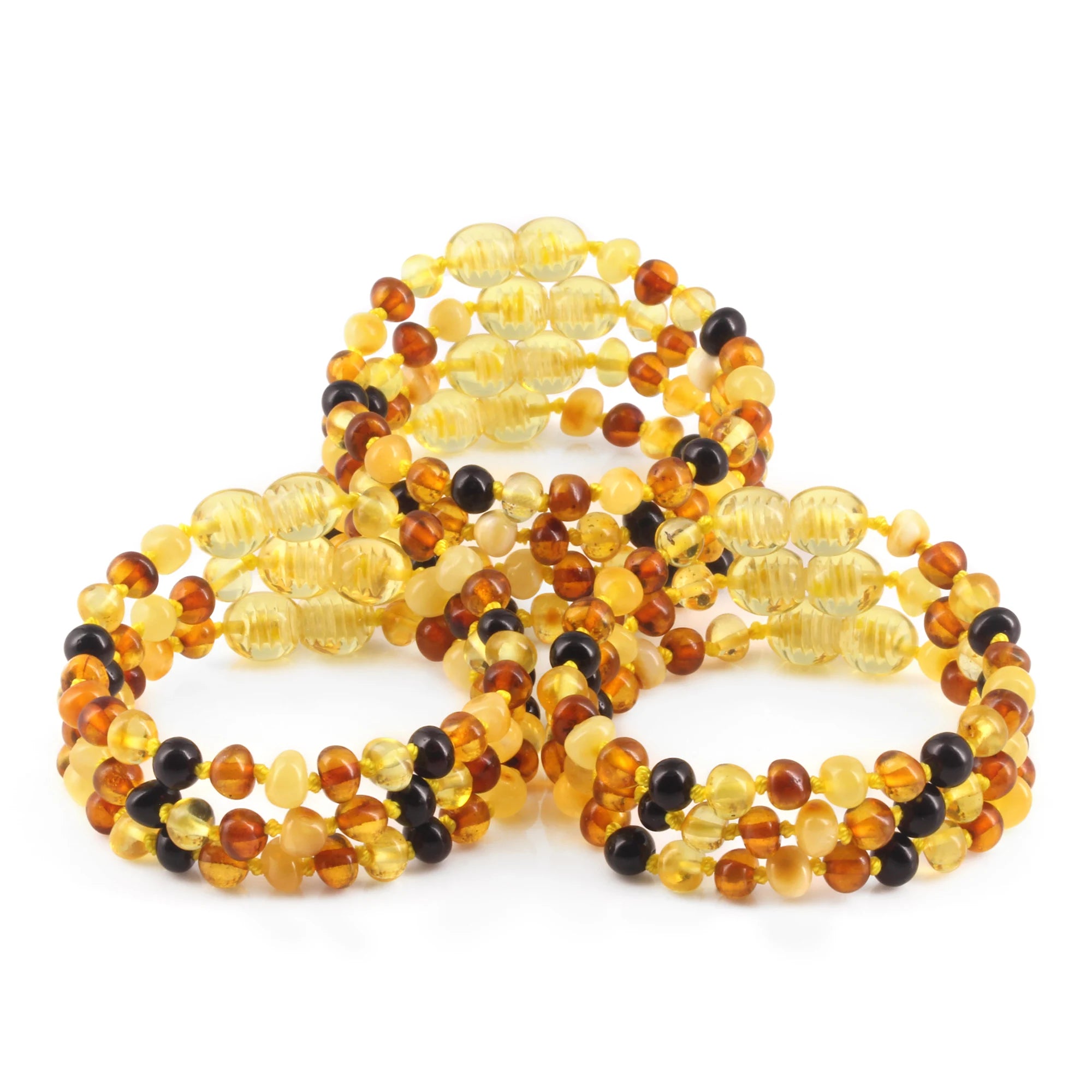 BALTIC AMBER BABY TEETHING BRACELETS LOT OF 10pcs - BAROQUE. XB54M1