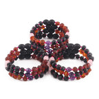 BALTIC AMBER BABY BRACELETS WITH AMETHYST & ROSE QUARTZ LOT OF 10pcs. LE561