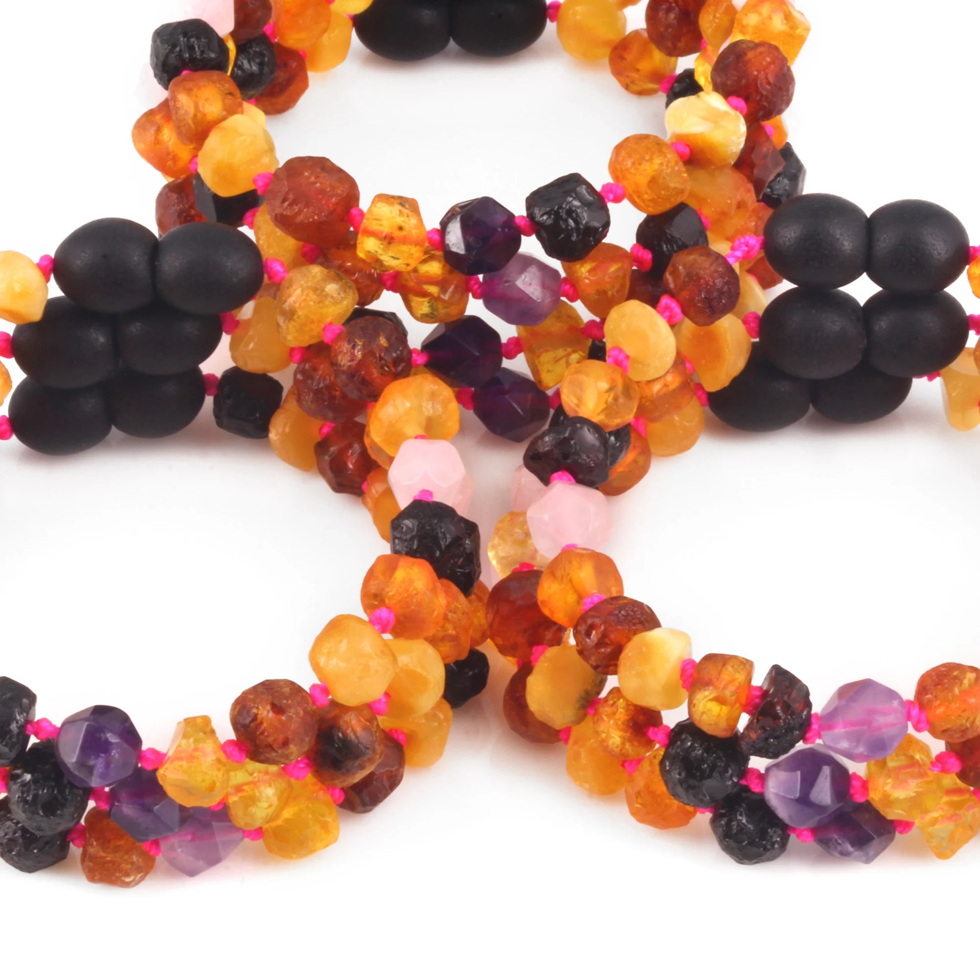 BALTIC AMBER BABY BRACELETS WITH AMETHYST & ROSE QUARTZ LOT OF 10pcs. LE560