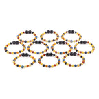 Baltic Amber & Blue Jasper Baby Teething Bracelet Baroque Multicolor Glossy Finish - Wholesale Lot of 10pcs - 14cm / 5.5in - LE555