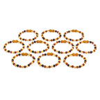 Baltic Amber Junior Bracelet Baroque Multicolor Matte Finish - Wholesale Lot of 10 - 16cm / 6.3in - XB54MM