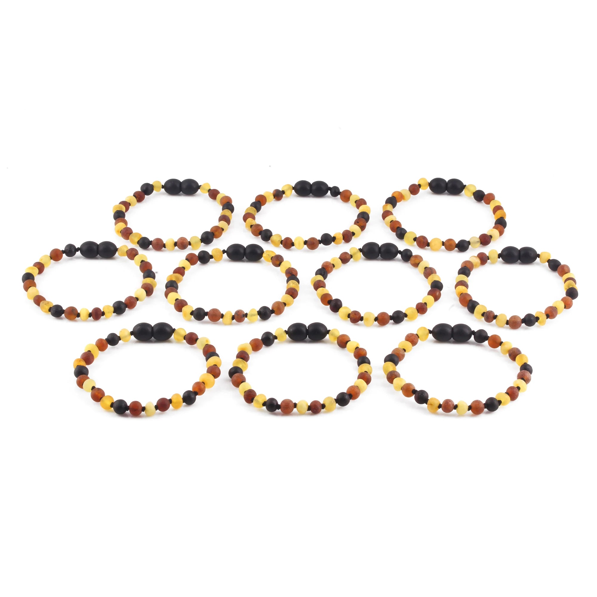 BALTIC AMBER JUNIOR BRACELETS LOT OF 10pcs - BAROQUE. XB54M2M