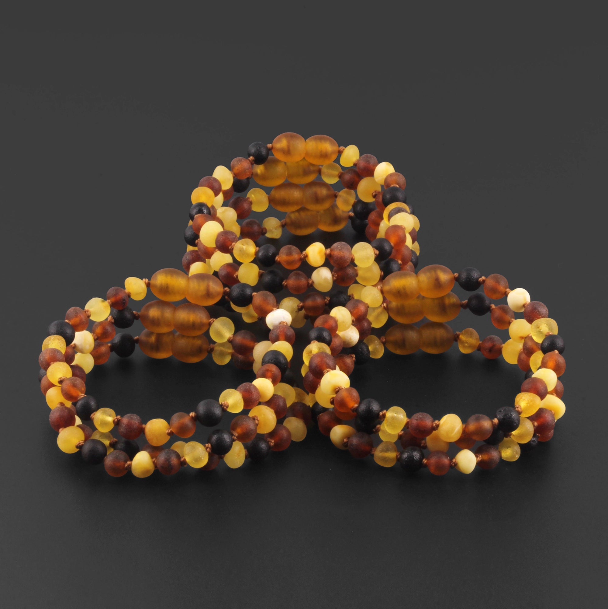 BALTIC AMBER JUNIOR BRACELETS LOT OF 10pcs - BAROQUE. XB54MM