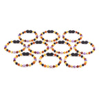 Baltic Amber & Purple Agate Teething Bracelet Baroque Multicolor Matte Finish - Wholesale Lot of 10pcs - 14cm / 5.5in - LE488