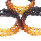 Baltic Amber Junior Bracelet Baroque Rainbow Matte Finish - Wholesale Lot of 10pcs - 16cm / 6.3in - XB54R2M