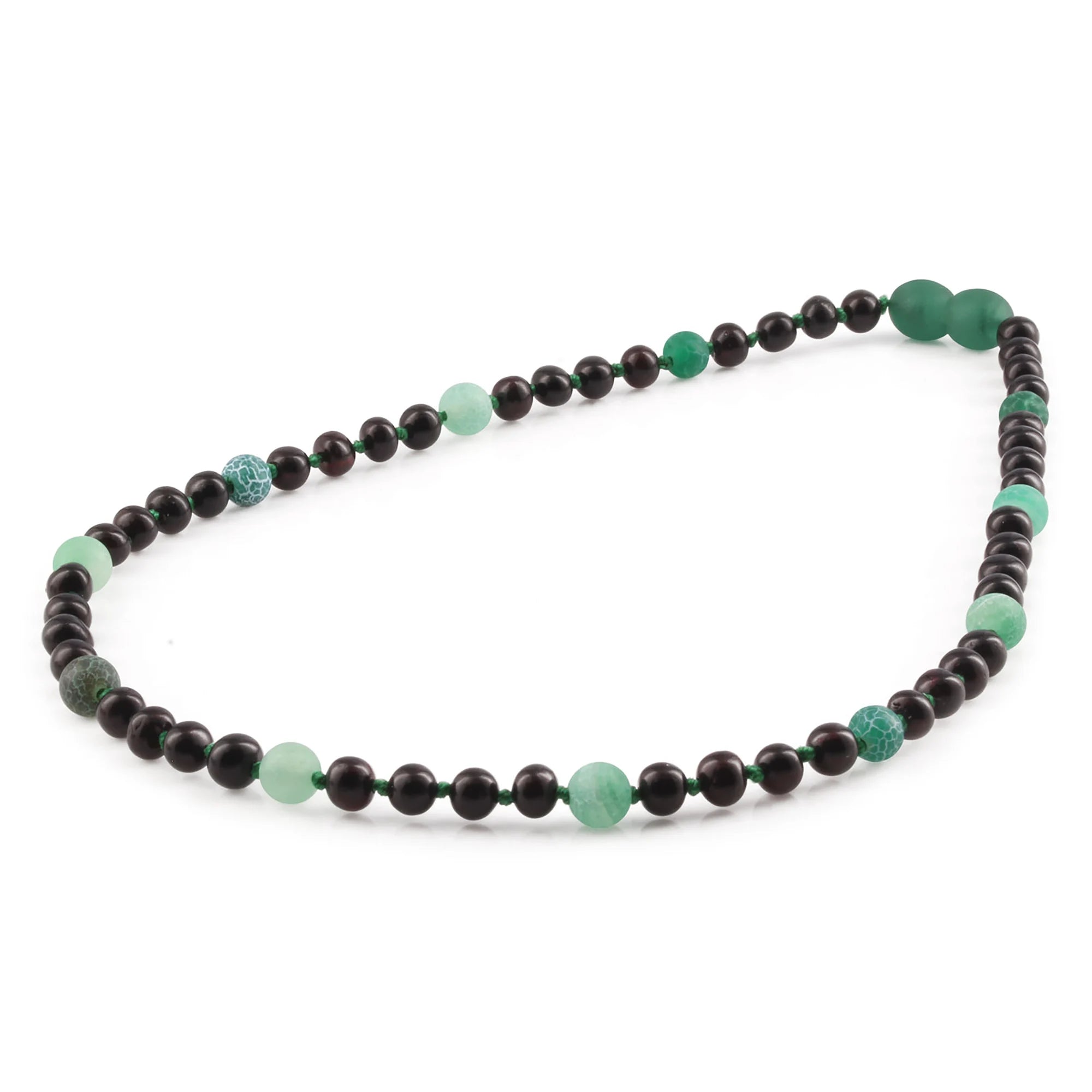 BALTIC AMBER JUNIOR NECKLACES WITH GREEN FROST AGATE LOT OF 10pcs. JN89