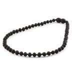 Baltic Amber Baby Teething Necklace Baroque Black Matte Finish - Wholesale Lot of 10pcs - 32cm / 12.6in - XB54BM