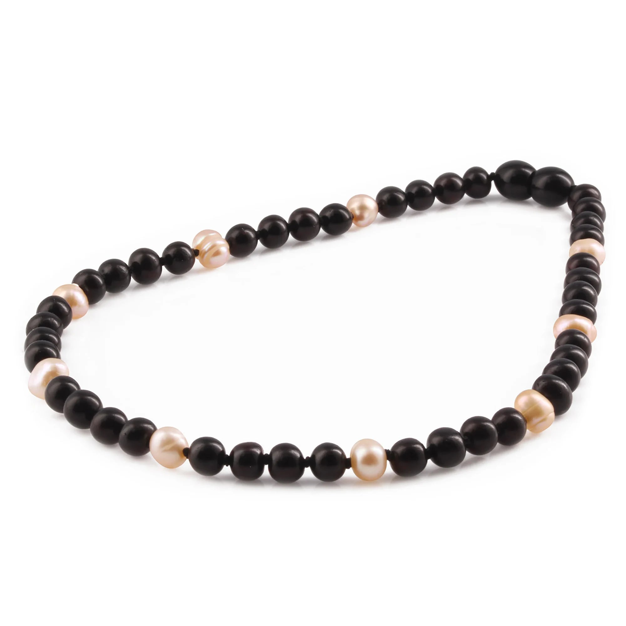 BALTIC AMBER BABY NECKLACES WITH FRESHWATER PEARL LOT OF 10pcs. P3