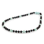 BALTIC AMBER JUNIOR NECKLACES WITH SKY BLUE JADE LOT OF 10pcs. JN85