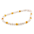 PEARL BABY NECKLACES WITH BALTIC AMBER LOT OF 10pcs. P2