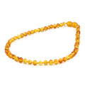 Baltic Amber Baby Teething Necklace Baroque Light Cognac Glossy Finish - Wholesale Lot of 10pcs - 32cm / 12.6in - XB54LC