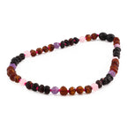 BALTIC AMBER BABY NECKLACES WITH AMETHYST & ROSE QUARTZ LOT OF 10pcs. LE561