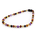 BALTIC AMBER BABY TEETHING NECKLACES WITH PURPLE FROST AGATE LOT OF 10pcs. LE488