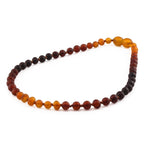 Baltic Amber Baby Teething Necklace Baroque Rainbow Matte Finish - Wholesale Lot of 10pcs - 32cm / 12.6in - XB55RB1M