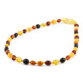 Baltic Amber Baby Teething Necklace Olive Multicolor Glossy Finish - Wholesale Lot of 10pcs - 32cm / 12.6in - XO54M1