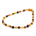 Baltic Amber Baby Teething Necklace Olive Multicolor Glossy Finish - Wholesale Lot of 10pcs - 32cm / 12.6in - XO54M