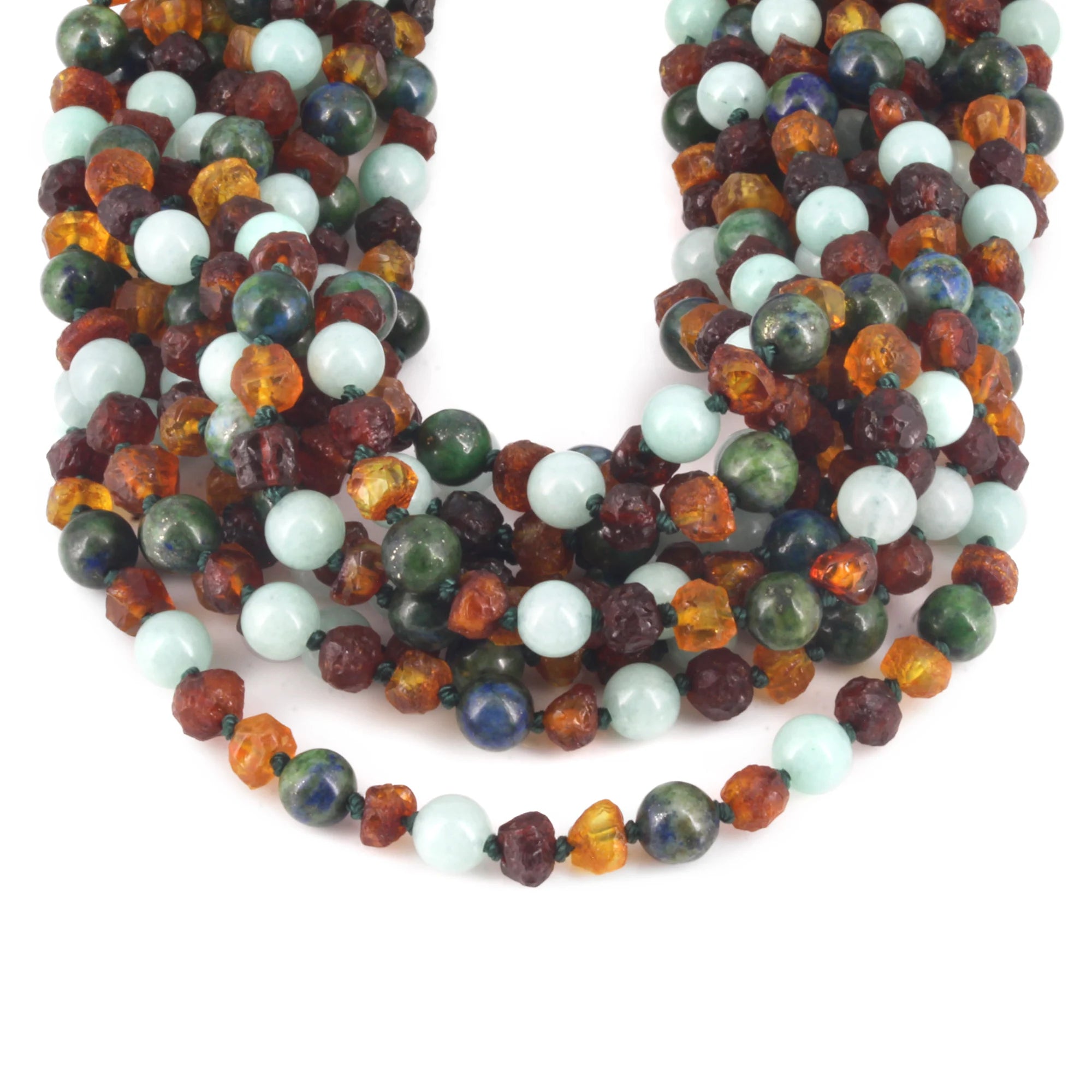 BALTIC AMBER JUNIOR NECKLACES WITH AMAZONITE & AZURITE LOT OF 10pcs. JN108