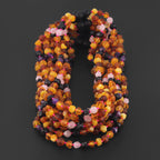 BALTIC AMBER JUNIOR NECKLACES WITH AMETHYST & ROSE QUARTZ LOT OF 10pcs. JN109