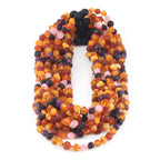 BALTIC AMBER JUNIOR NECKLACES WITH AMETHYST & ROSE QUARTZ LOT OF 10pcs. JN109