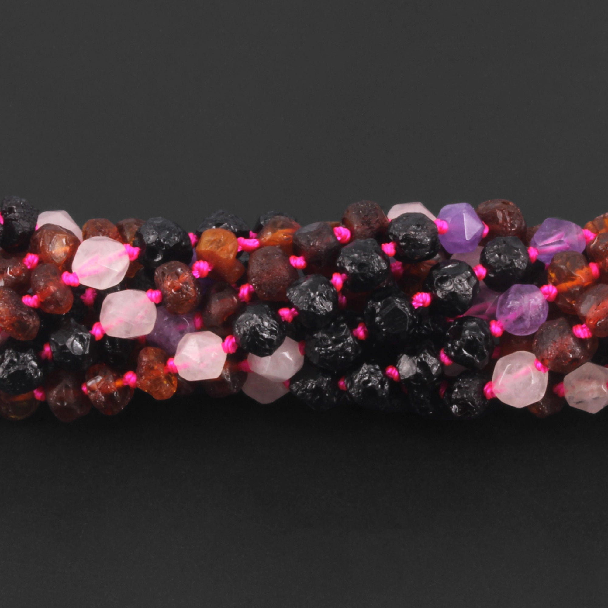 BALTIC AMBER JUNIOR NECKLACES WITH AMETHYST & ROSE QUARTZ LOT OF 10pcs. JN110