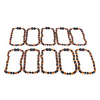 Baltic Amber Baby Teething Necklace Baroque Black Matte Finish - Wholesale Lot of 10pcs - 32cm / 12.6in - LE552