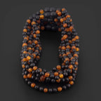 Baltic Amber Baby Teething Necklace Baroque Black Matte Finish - Wholesale Lot of 10pcs - 32cm / 12.6in - LE552